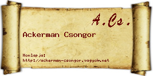 Ackerman Csongor névjegykártya