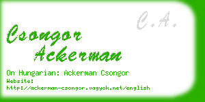csongor ackerman business card